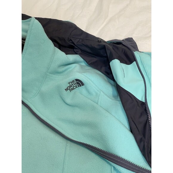 the north face Women’s 2 in 1 jacket Sz M Removable Inner Fleece & Hood Teal - Picture 5 of 16
